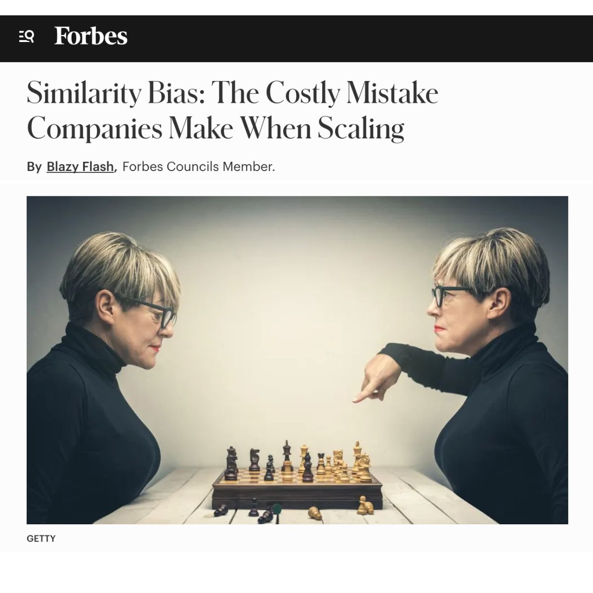 Forbes - My latest thought leadership piece on Similarity Bias