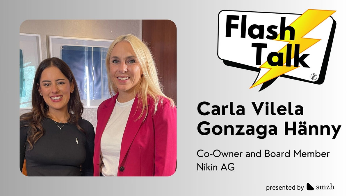 Carla Vilela Gonzaga Hänny from Nikin AG in Flash⚡️Talk Blazy Flash on sustainable fashion